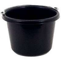 FORTEX-FORTIFLEX N-400-8BX Lightweight Utility Pail, 8 qt Volume, Fortalloy Rubber/Polymer, Black