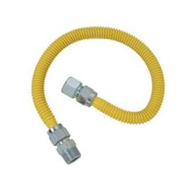 BrassCraft ProCoat CSSC21-60 Straight Gas Connector, 3/4 in Inlet, 3/4 in Outlet, Stainless Steel