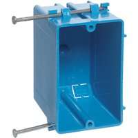 Carlon B118A Outlet Box, Knockout Cable Entry, 4-Knockout, Captive Nail Mounting, PVC