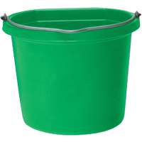 FORTEX-FORTIFLEX 1302043 Heavy-Duty Flat-Back Bucket, 20 qt Volume, Polyethylene Resin, Green