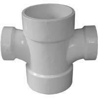GENOVA 700 Series 73532 Reducing Double Sanitary Tee, 3 x 3 in Run, Hub Run Connection, 2 x 2 in Branch