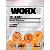 WORX WA0010 Trimmer Spool, 0.065 in Dia, Plastic, Orange