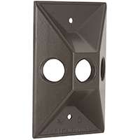 HUBBELL 5189-7 Cluster Cover, 4-19/32 in L, 2-27/32 in W, Rectangular, Zinc