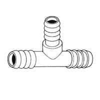 Anderson Metals 53724-02 Hose Tee, 1/8 in Barb, 150 psi, Nylon