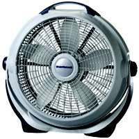 Lasko Wind Machine 3300 Portable Room Fan, 20 in Dia Blade, 4750 cfm, 3-Speed, Gray
