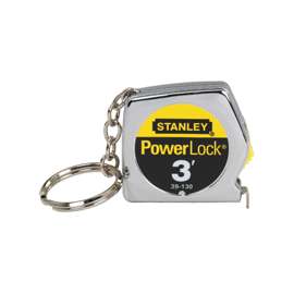 STANLEY 39-130 Measuring Tape, 3 ft L x 1/4 in W Blade, Steel Blade, Chrome