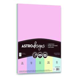 Color Cardstock, 65 lb Cover Weight, 8.5 x 11, Assorted Pastel Colors, 50/Pack