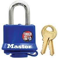 Master Lock 312D Keyed Padlock, 1-9/16 in W x 1-1/2 in H Body, 1-1/16 in H Shackle, Steel