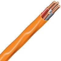 Southwire 10/3NM-WGX25 Type NM-B Sheathed Cable, 10 AWG, 25 ft L, Orange Nylon Sheath