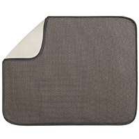 Inter-Design 40131 Large Drying Mat, 18 in L x 16 in W, Polyester/Microfiber Terry, Mocha/Ivory