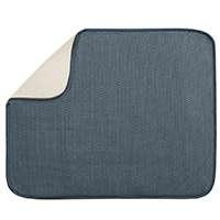 Inter-Design 40132 Large Drying Mat, 18 in L x 16 in W, Polyester/Microfiber Terry, Pewter/Ivory