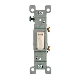 Leviton 1451-2T Switch, 120 V, Flush Mounting, Thermoplastic, Light Almond