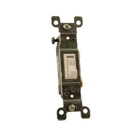 Leviton 1451-2W Switch, 120 V, Wall Mounting, Thermoplastic, White