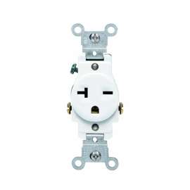 Leviton S02-05821-0WS Single Receptacle, 20 A, White