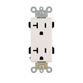 Leviton R62-16352-0WS Duplex Receptacle, 20 A, 2-Pole, 5-20R, White
