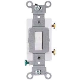 Leviton S08-CS120-2WS Toggle Switch, 120/277 V, Screw Mounting, Thermoplastic, White
