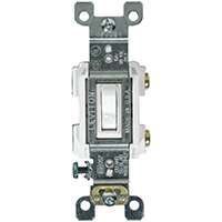 Leviton RS115-WCP Switch, 120 V, Strap Mounting, Thermoplastic, White