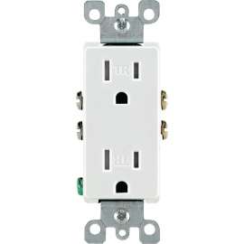 Leviton S02-T5325-00W Duplex Receptacle, 15 A, 2-Pole, 5-15R, White