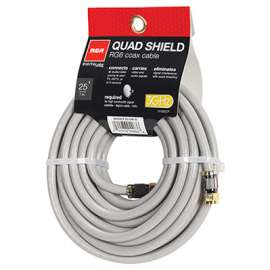 25' GRY Quad Coax Cable