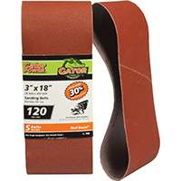 Gator 7030 Sanding Belt, 120-Grit, Fine, 18 in L, 3 in W, Aluminum Oxide