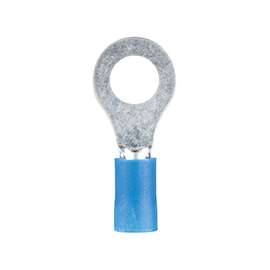 GB 21-1055 Ring Terminal, 600 V, 16 to 14 AWG, Vinyl Insulation, Blue