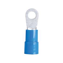GB 14-097 Ring Terminal, 600 V, 6 AWG, Vinyl Insulation, Blue