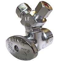Plumb Pak PP2902VLF Stop Valve, 1/2 x 3/8 x 1/4 in FIP x Compression x Compression, Chrome