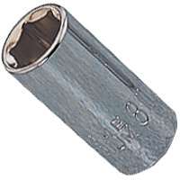 Vulcan Socket, 1/4 In Drive, 8 Mm, 6 Point, Chrome Vanadium Steel, Chrome