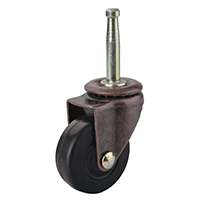ProSource Medium Duty Swivel Caster, 90 Lb Load, 2 In Dia, Rubber Wheel, Stem Mount, Ball Bearing