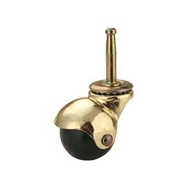 ProSource Hooded Ball Caster, 80 Lb Load, 2 In Dia, Polypropylene Resin Wheel, Stem Mount, Ball Bearing
