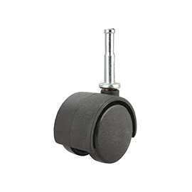 ProSource Dual Wheel Furniture Caster, 40 Lb Load, 1-5/8 In Dia, Nylon Wheel, Stem Mount