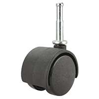 ProSource Dual Wheel Furniture Caster, 75 Lb Load, 2 In Dia, Nylon Wheel, Stem Mount