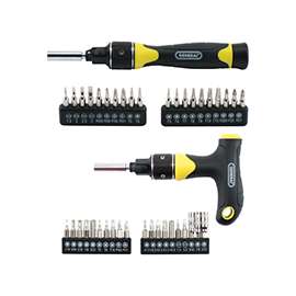GENERAL 70210 Ratcheting Screwdriver, Dual, Multi-Bit Drive, Hex Shank
