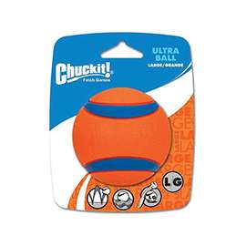 Chuckit! 17030 Ultra Ball Dog Toy, L, Rubber, Blue/Orange