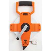 KESON NR18100 Tape Measure, 100 ft L x 3/8 in W Blade, Steel Blade, Gray