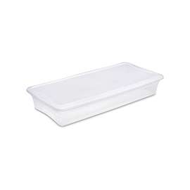 Sterilite 19608006 Storage Box, 41 qt Capacity, Plastic, Clear/White