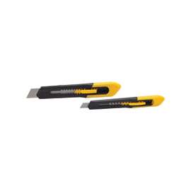 STANLEY Quick-Point 10-202 Knife Set, 18 mm W Blade, 2-Blade, Black/Yellow Handle
