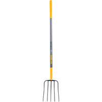 True Temper Manure Fork, Hardwood Handle, Black/Gray Oval Forged Steel Tine