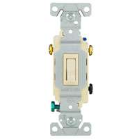 Eaton Wiring Devices 1303-7LA Toggle Switch, 120 V, Wall Mounting, Polycarbonate, Light Almond