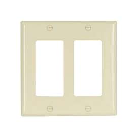 Eaton Wiring Devices 2152LA-BOX Decorative Wallplate, 2-Gang, Thermoset, Light Almond
