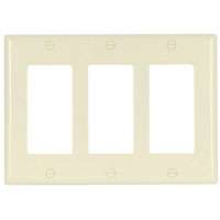 Eaton Cooper Wiring 2163 Series 2163LA-BOX Standard-Size Wallplate, 3-Gang, Thermoset, Light Almond