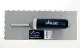 MARKSON V Notch Trowel with Soft Grip Handle, Drywall Trowel Notch 3/16" x 5/32", High Carbon Steel