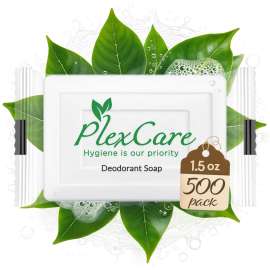 PLEXCARE (500 Pack) Pleasant Scent 1.5 oz Bar Soap, Hotel Travel Size, Individually Wrapped, Bulk Amenities and Toiletries for Hospitality