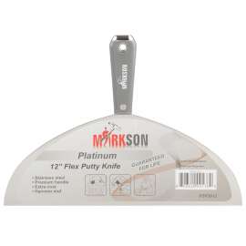 MARKSON Putty Knife 12", Scraper Tool Stainless Steel Blade, Paint Scraper with Nylon Handle Hammer End