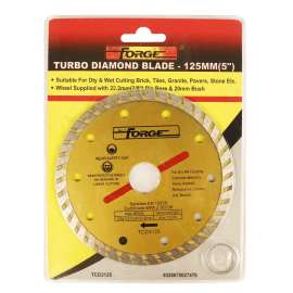 Turbo diamond blade5"(125mm);suitable for dry &wet cutting brick,tiles granite,pavers,stone etc