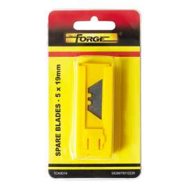 FORGE 19mm Sharp Utility Spare Blade, Cutter Knife, 5-Pack