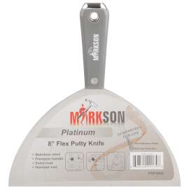 MARKSON Putty Knife 8", Scraper Tool Stainless Steel Blade, Paint Scraper with Nylon Handle Hammer End