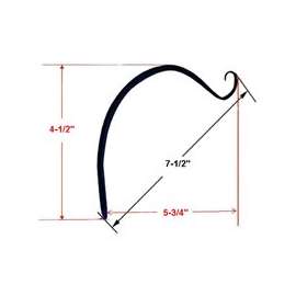 Landscapers Select Curved Forged Hanging Plant Hook, 5-3/4 In L, Powder Coated, Matte Black