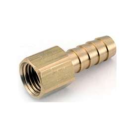 Anderson Metals 129F Series 757002-0202 Hose Adapter, 1/8 in Barb, 1/8 in FPT, Brass