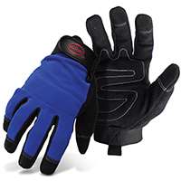 Boss 5205X Mechanics Gloves, XL, Wrist Strap Cuff, Reinforced Thumb, Blue, Synthetic Leather